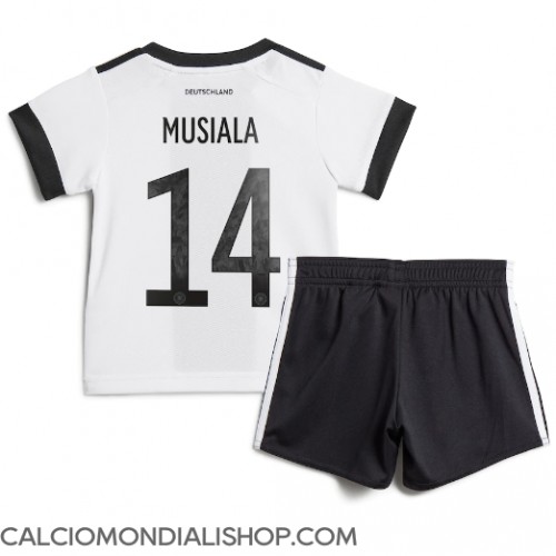 Maglie da calcio Germania Jamal Musiala #14 Prima Maglia Bambino Mondiali 2022 Manica Corta (+ Pantaloni corti)